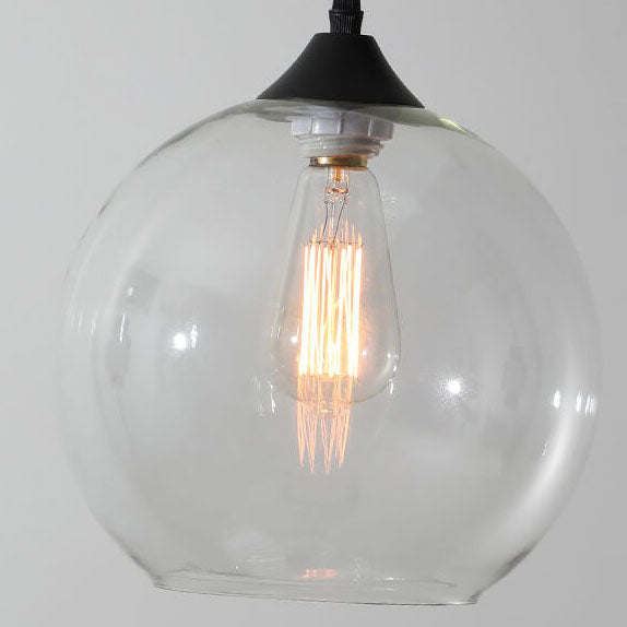 Moderner minimalistischer 1-flammiger Pendelleuchte aus farbigem Rundglas und Eisen für das Wohnzimmer 