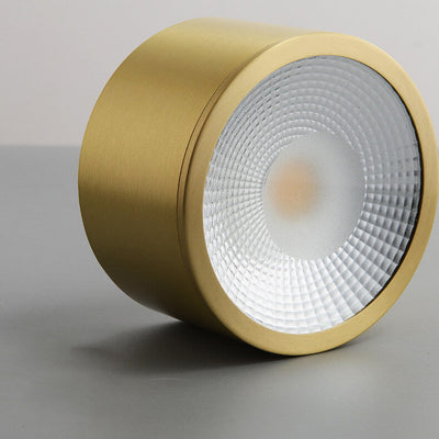 Modern Cylindrical Brass LED Spotlight Flush Mount Ceiling Light