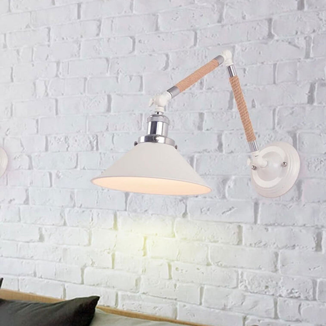 Industrielle Vintage-Twine-gewebte Kegelschirm 1-Licht Wandleuchte 