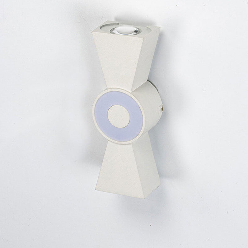 Nœud papillon créatif extérieur avec éclairage vers le haut et vers le bas, lampe murale étanche à LED pour patio 