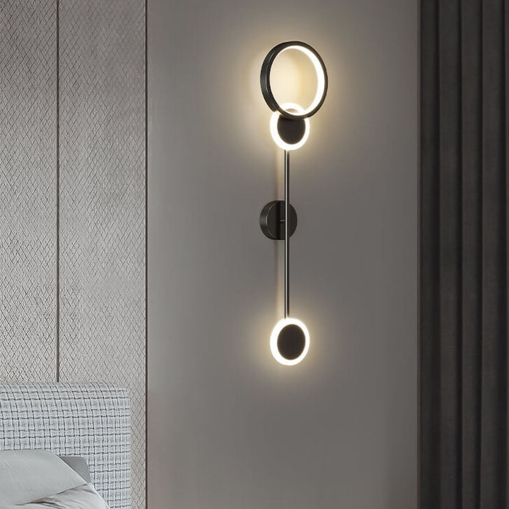 Contemporary Luxury Geometric Circle Long Strip Acrylic Shade LED Wall Sconce Lamp For Bedroom