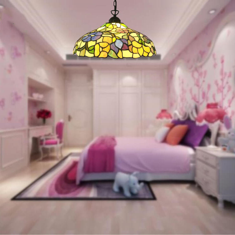 Tiffany Vintage Glasschirm 1-Licht Pendelleuchte 