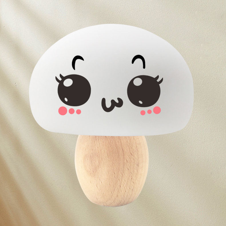 Lampe de Table Lumière de Nuit en Silicone en Forme de Bûche Changeant de Couleur avec Champignon Créatif Moderne 