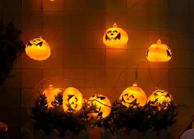 Halloween Kürbis Festliche Lampe Künstlerische 10/20 Lichter Kunststoff Batterie USB LED Lichterkette 