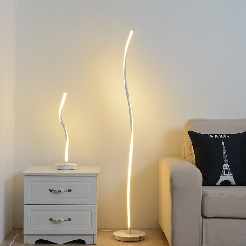 Minimalist Line 1-Light Bending Line LED Floor Lamps