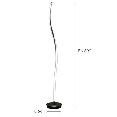 Minimalist Line 1-Light Bending Line LED Floor Lamps