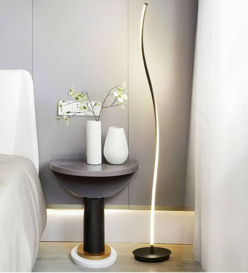 Minimalist Line 1-Light Bending Line LED Floor Lamps