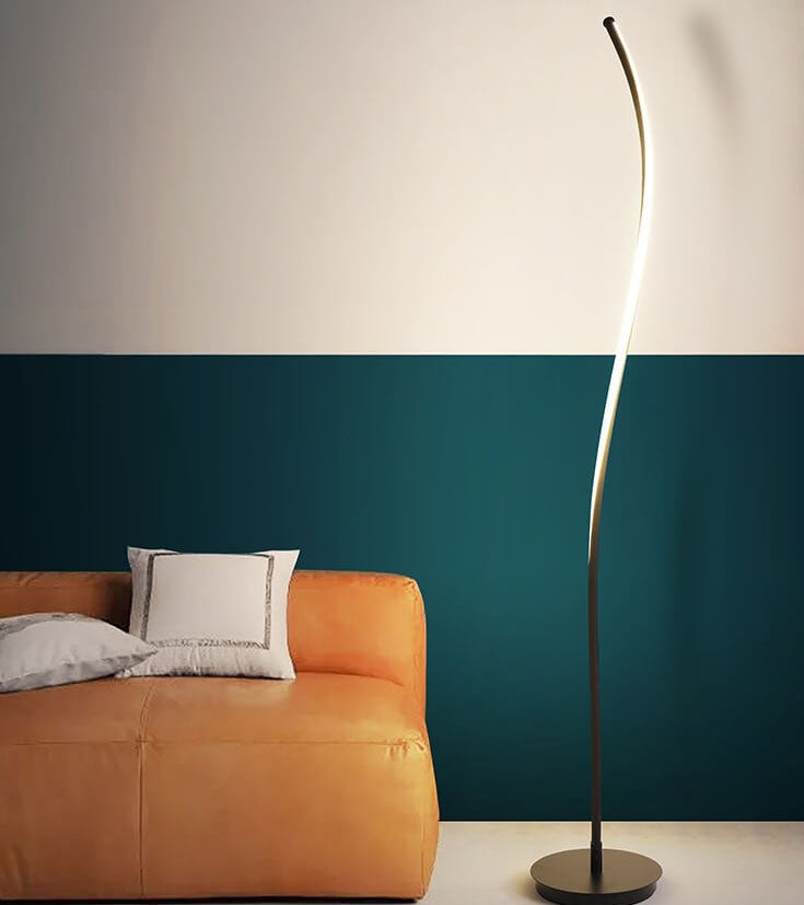 Minimalist Line 1-Light Bending Line LED Floor Lamps