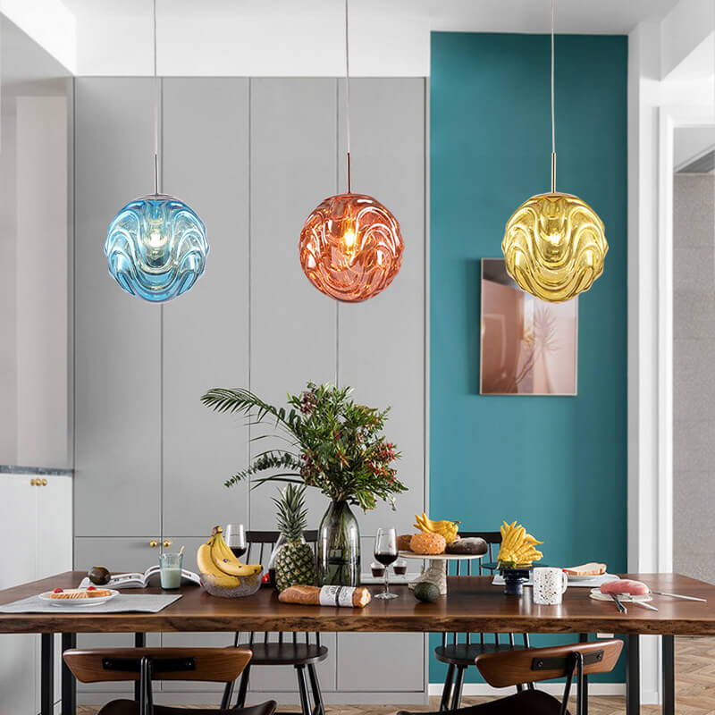 Creative Colorful Lava Glass Globe 1-Light Pendant Light