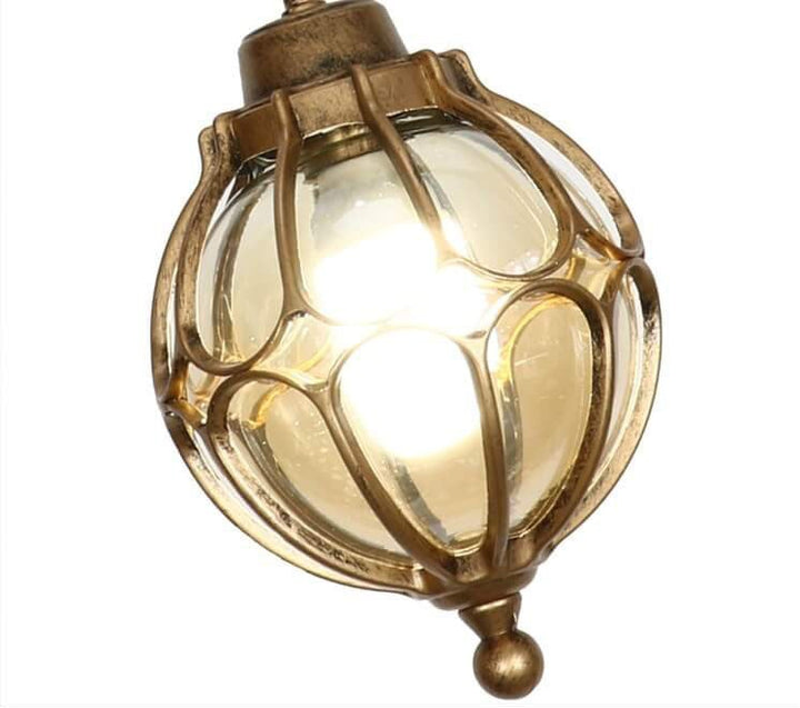Lámpara colgante impermeable para exteriores de 1 luz esférica retro europea 