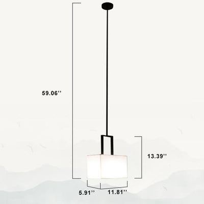 Modern Drum White Linen Shade 1-Light Pendant Light