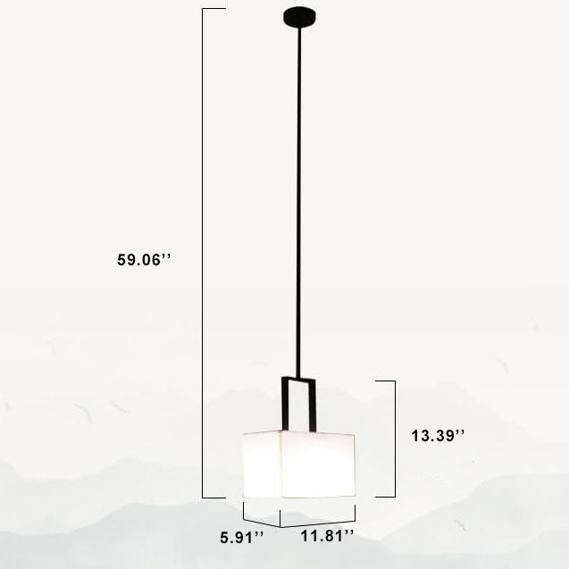 Moderne Drum White Linen Shade 1-Light Pendelleuchte 