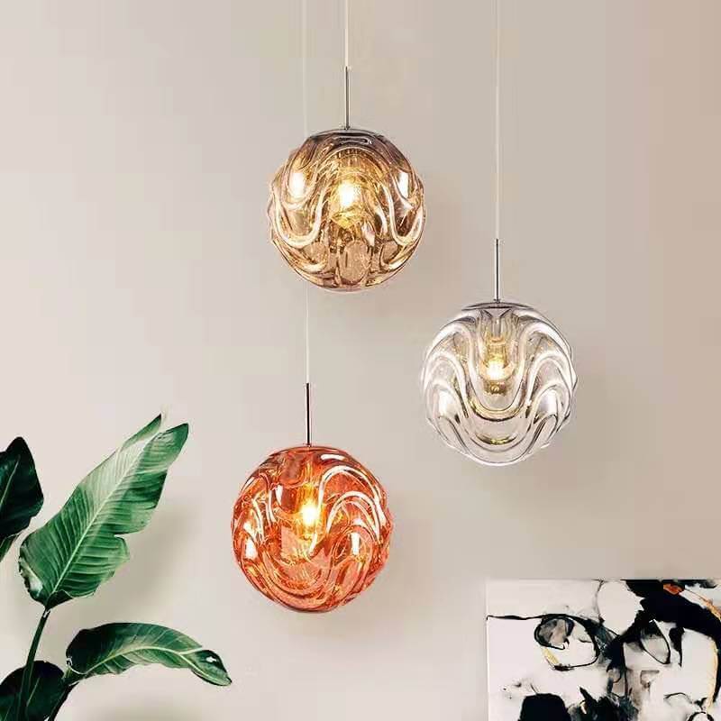 Creative Colorful Lava Glass Globe 1-Light Pendant Light