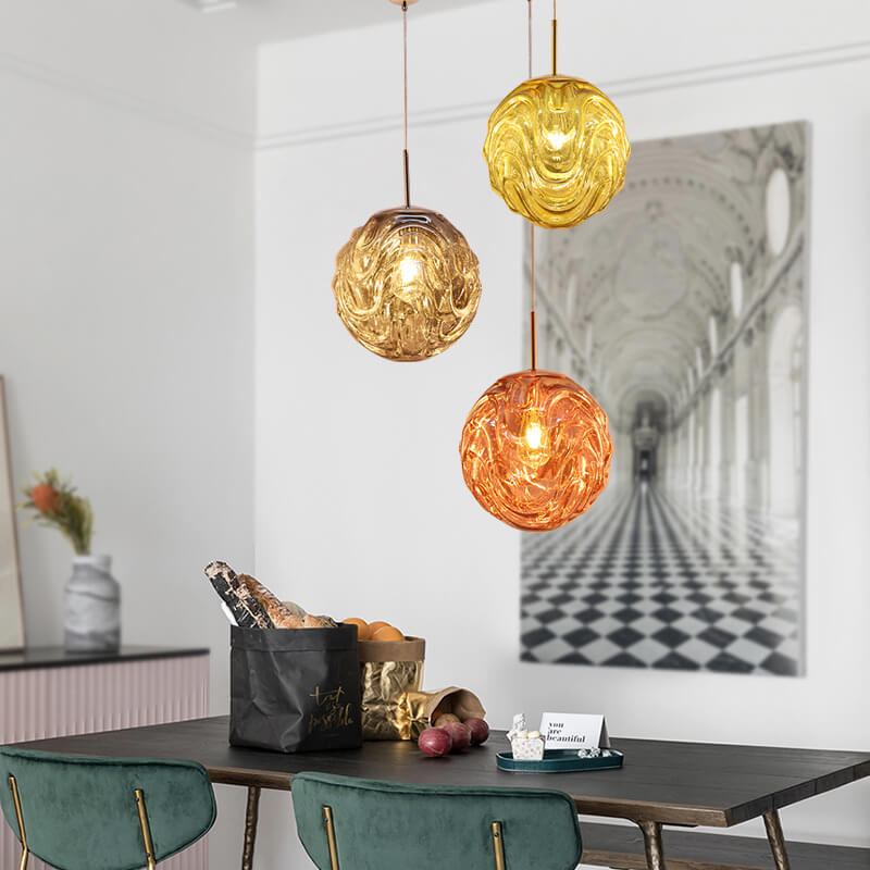 Creative Colorful Lava Glass Globe 1-Light Pendant Light