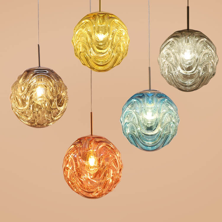 Creative Colorful Lava Glass Globe 1-Light Pendant Light