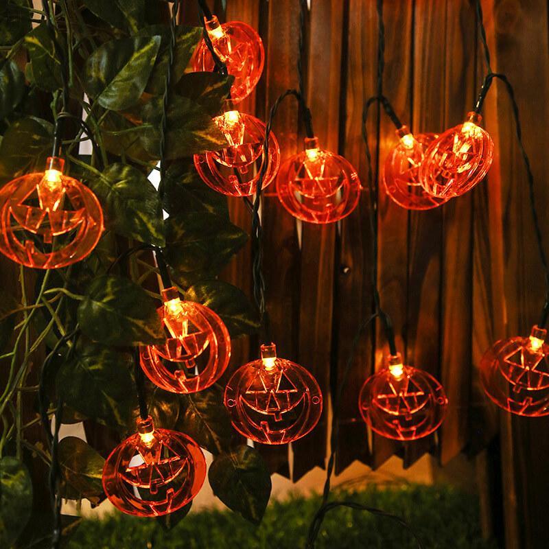 Halloween Pumpkin 10/20 Light Battery Solar LED Light Decorative Plastic String Light