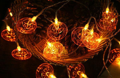 Citrouille d'Halloween 10/20 Lumière à Piles Solaire LED Lumière Décorative Guirlande Lumineuse en Plastique 