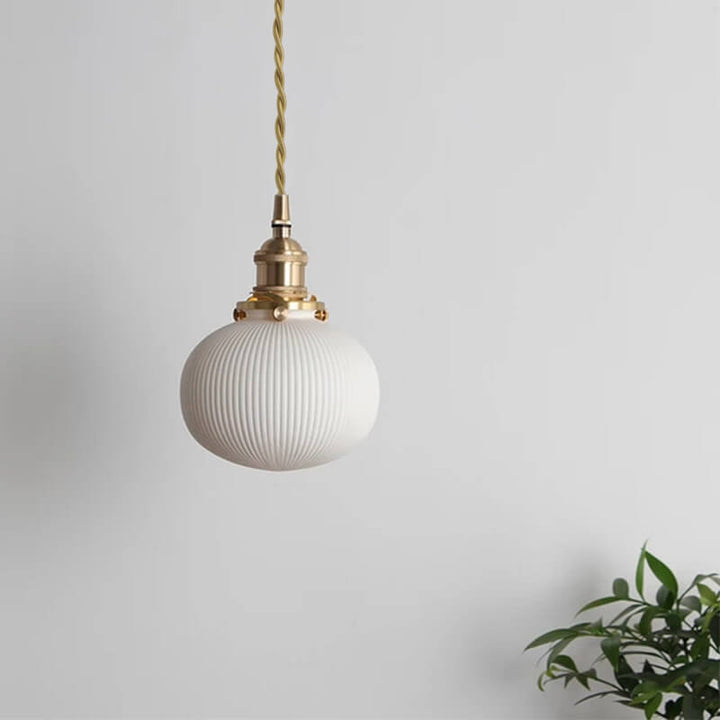 Suspension Globe 1 Lumière en Céramique Texturée 