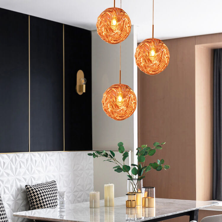 Creative Colorful Lava Glass Globe 1-Light Pendant Light
