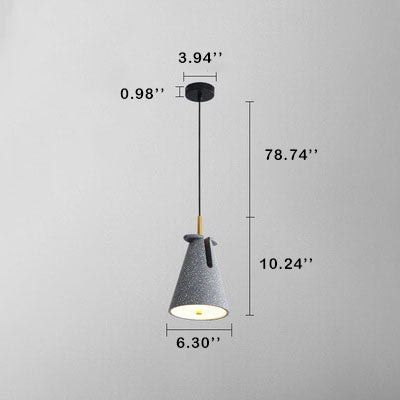 Moderne bunte Harz-Terrazzo-Kegel-1-Licht-drehbare Pendelleuchte 