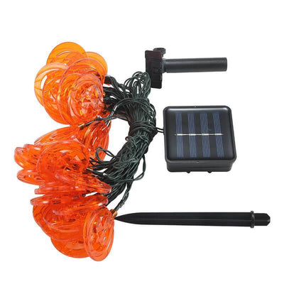 Citrouille d'Halloween 10/20 Lumière à Piles Solaire LED Lumière Décorative Guirlande Lumineuse en Plastique 