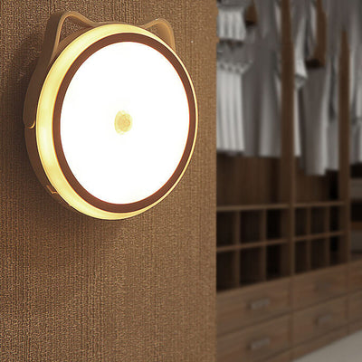 Creative Cat Shape Hangable Magnetic LED Night Light Cabinet Bedside Lamp