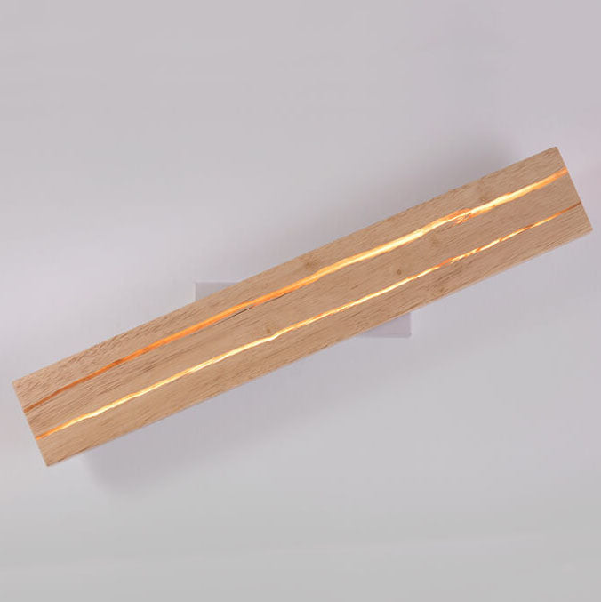 Moderne kreative Crackle Wood rechteckige LED-Wandleuchte 