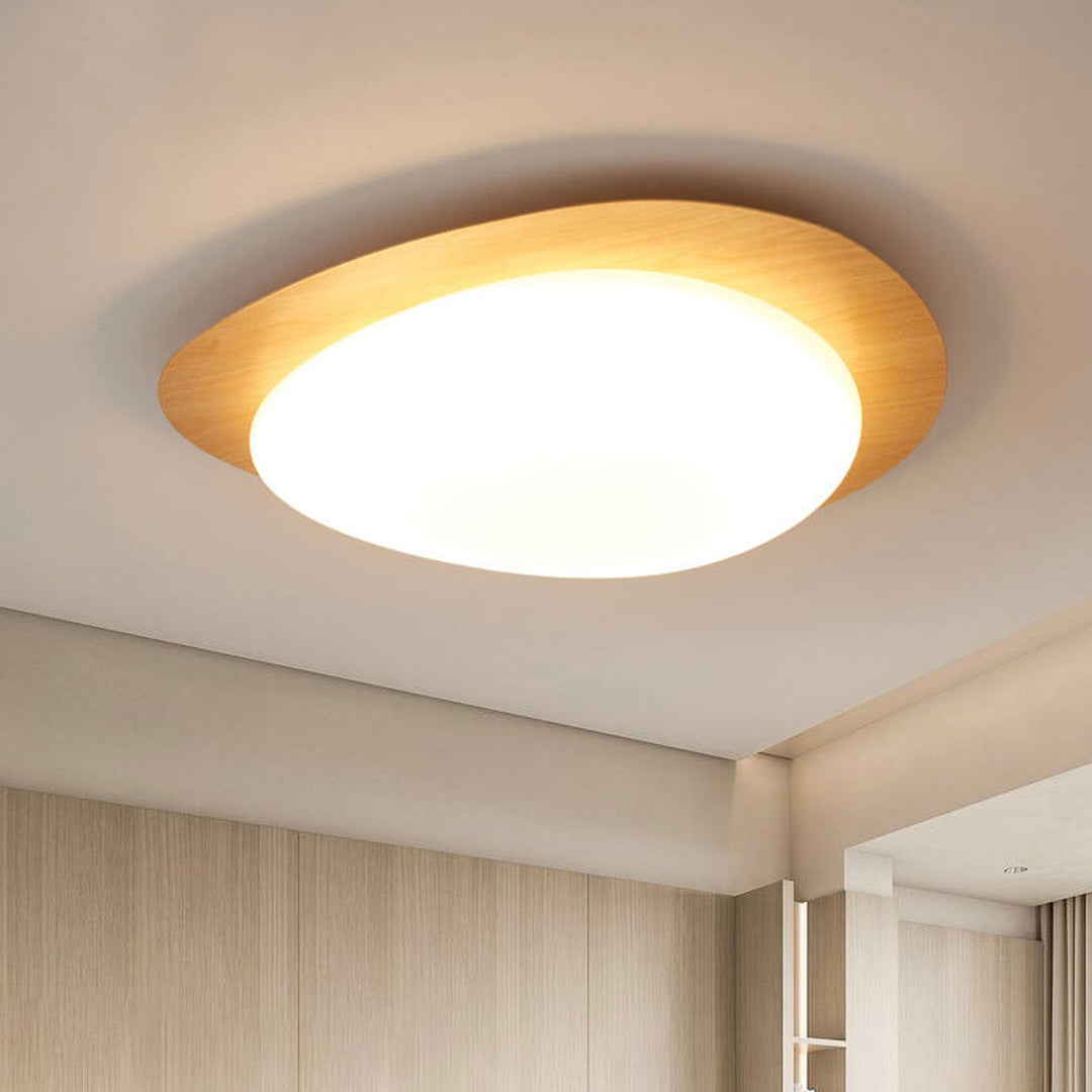 Nordic Eisen Holzmaserung Kiesel LED Deckenleuchte mit bündigem Abschluss 