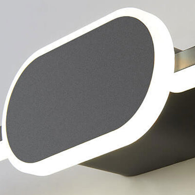 Modern Minimalist Long Strip Oval Base Vanity Light LED Wall Sconce Lamp