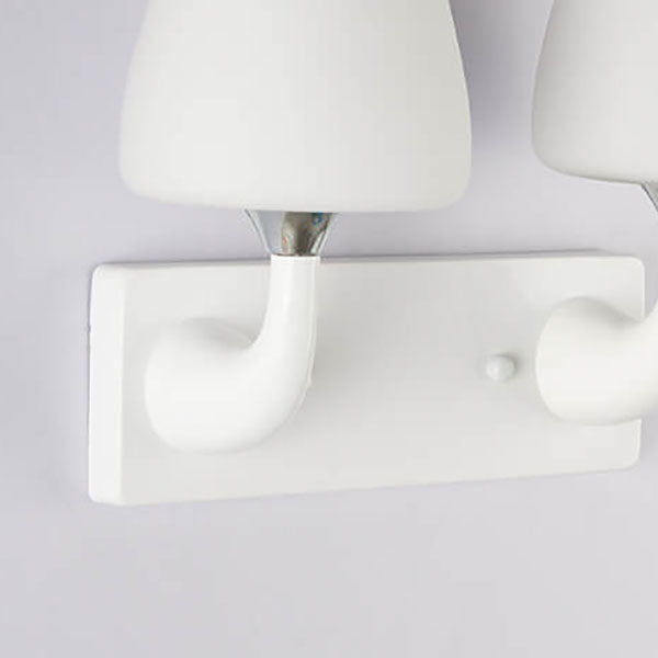 Nordic Minimalist White Glass Cup Shade 1/2 Light Wall Sconce Lamp