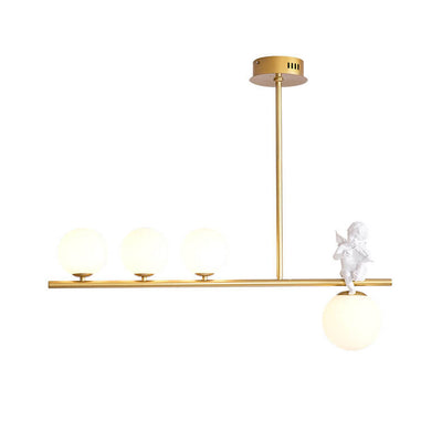 Nordic Luxury Long Glass Ball Angel Island Light 3/4 Licht Kronleuchter