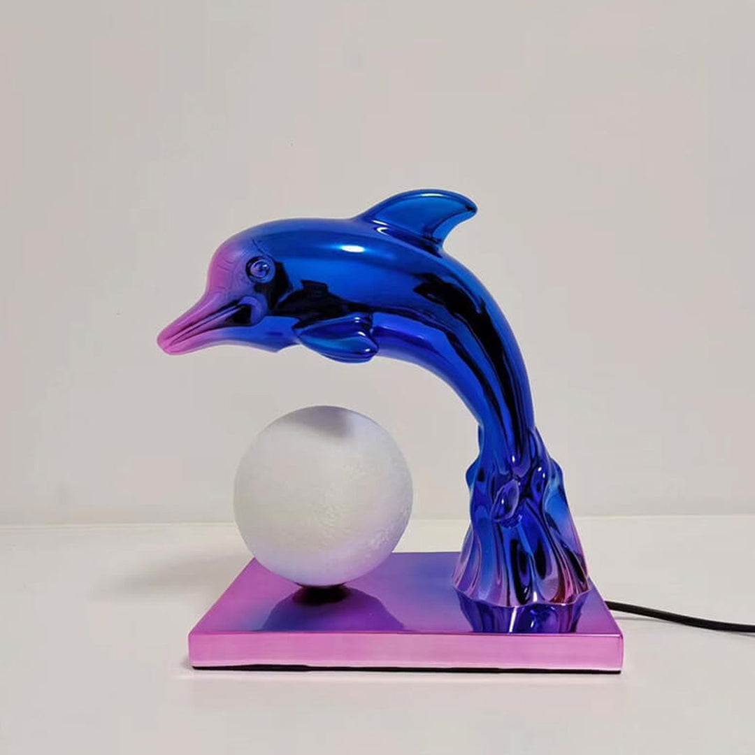 Lampe de Table 1 Lumière avec Abat-jour en Forme de Dauphin Créatif Nordique 