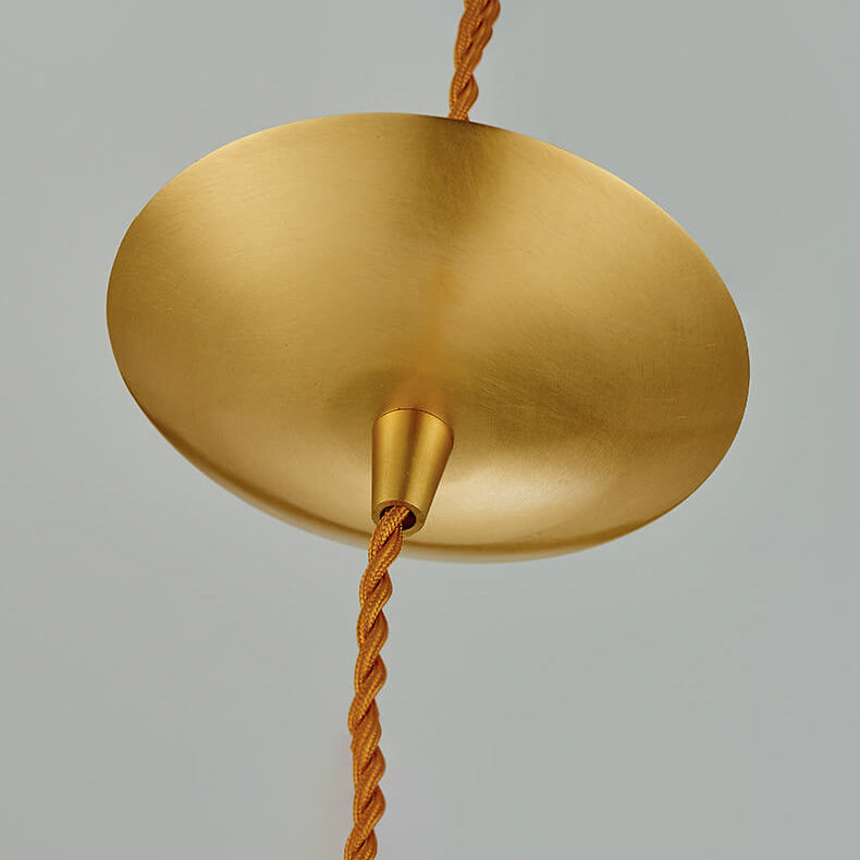 Nordic Vintage Brass Glass Oval 1-Light Pendant Light