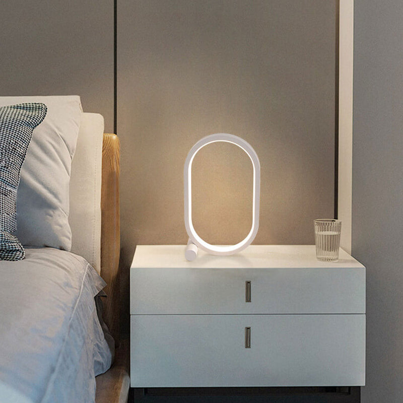 مصباح طاولة LED ليلي بسيط إبداعي بشكل بيضاوي USB 