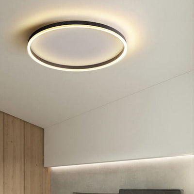 Nordic Minimalist Circle Ring Iron Acrylic LED Flush Mount Ceiling Light