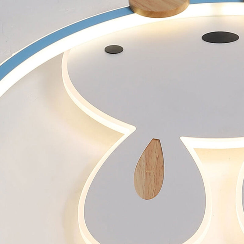 Childlike Creative Cartoon Rabbit Design LED Flush Mount Light