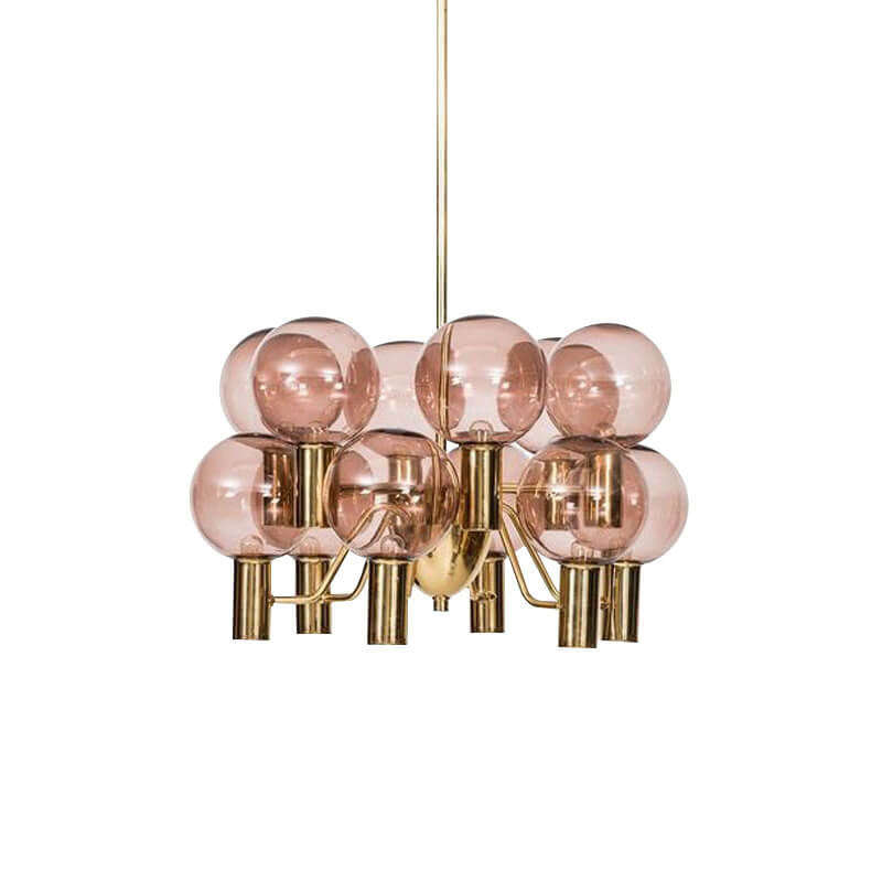 Nordic Creative Glass Bubble Square 12-Light Chandelier