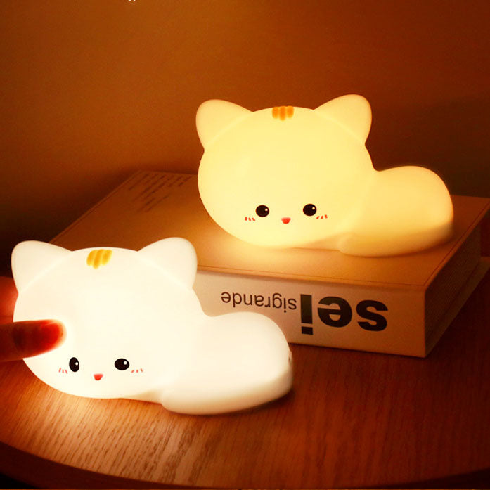 Lampe de Table LED en Silicone avec télécommande, chat créatif et moderne, veilleuse 
