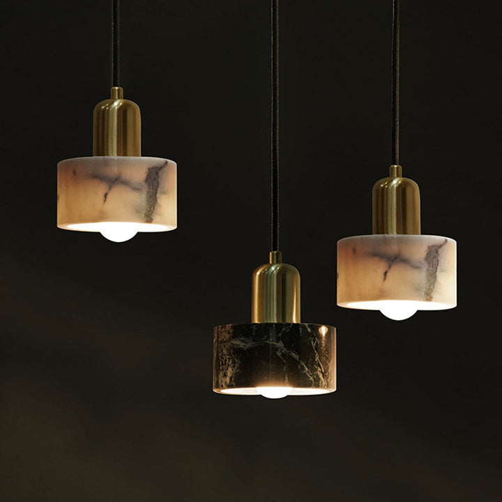 Suspension Luminaire en Métal et Marbre de Luxe Moderne à 1 Lumière 