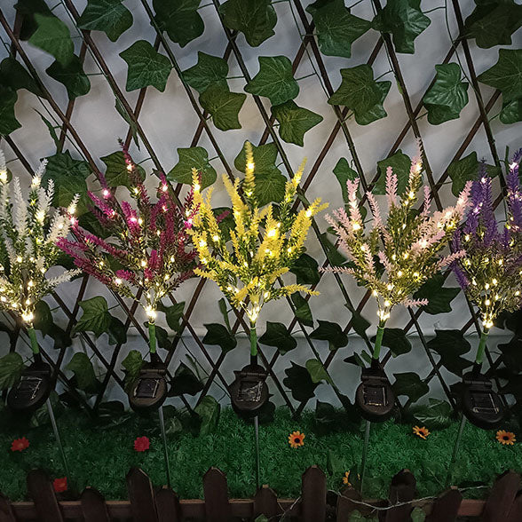 Simulation de jardin moderne solaire en forme de fleur LED prise de terre lampe d&