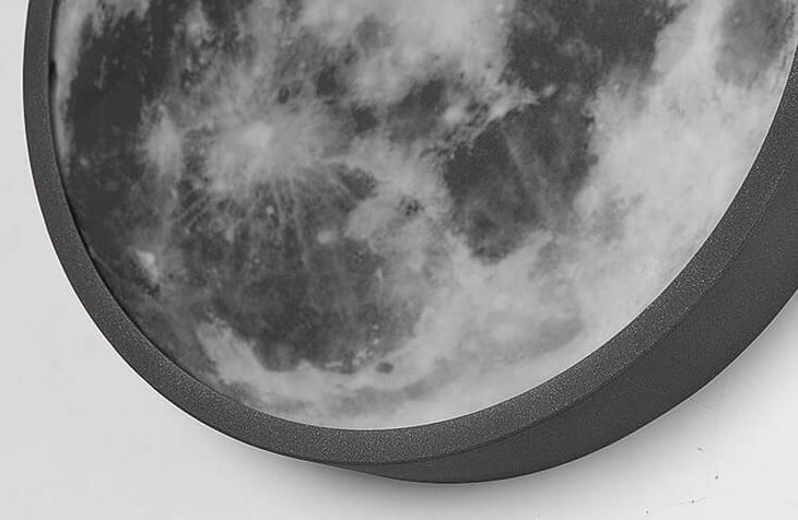 Modern Outdoor Moon Round Waterproof Wall Sconce Lamp