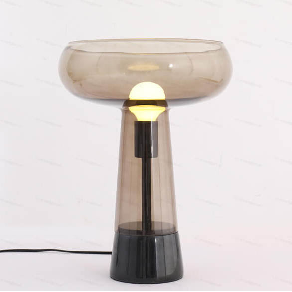 Lampe de table à 1 lumière avec colonne en verre créatif et base en marbre 