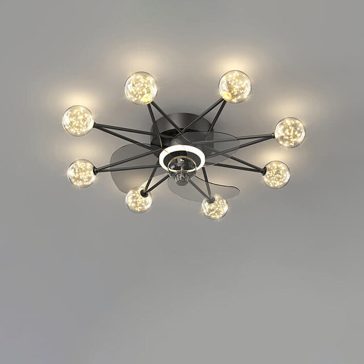 Modern Minimalist Creative Star LED Flush Mount Ceiling Fan Light