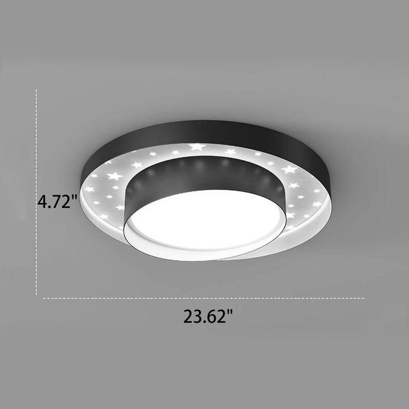 Nordic Minimalist Round Star Effect LED Flush Mount Ceiling Light