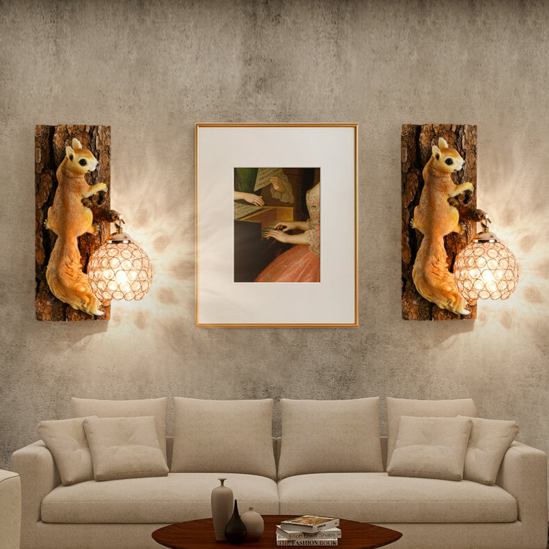 Lampe murale à 1 lumière en résine de noix d&