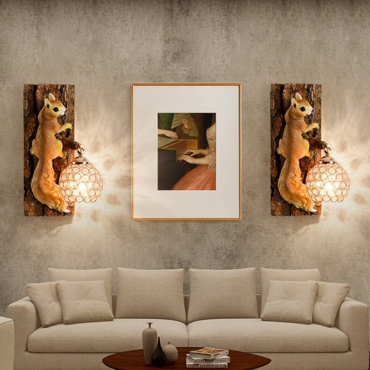 Lampe murale à 1 lumière en résine de noix d&