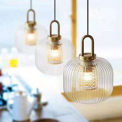 Industrial Vintage Oval Glass 1-Light Pendant Light