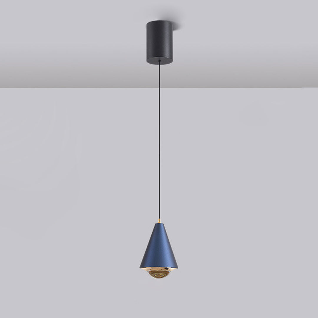 Moderne, minimalistische, einfarbige, konische Pendelleuchte mit 1 Licht 