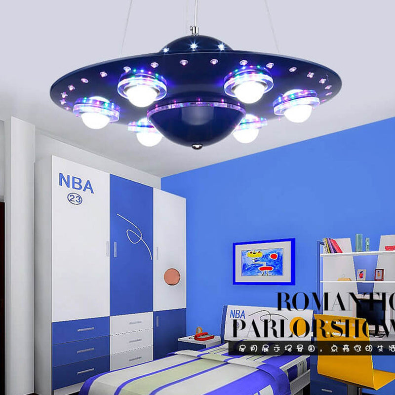 Creative Cartoon UFO Flying Saucer LED Kids Chandelier