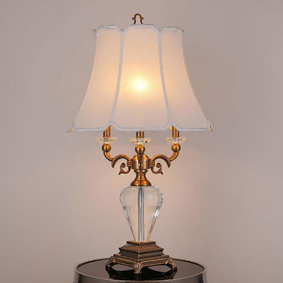 Lampe de table de luxe en alliage de zinc et cristal à 1 lumière, style européen 